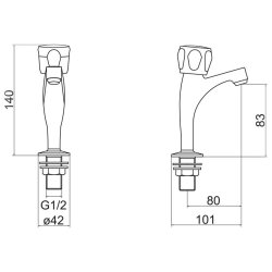 Trisen Chrome Club Pillar Basin Taps