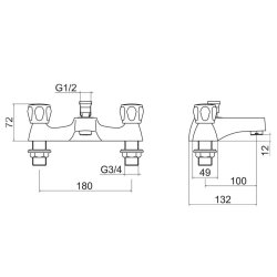 Trisen Chrome Club Bath Shower Mixer