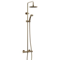 Trisen Harik 2 Brushed Brass Round Exposed Thermostatic Shower