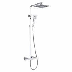 Trisen Zacha Chrome Square Exposed Thermostatic Shower