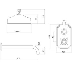 Trisen Everi Chrome Traditional Concealed Thermostatic Shower Set