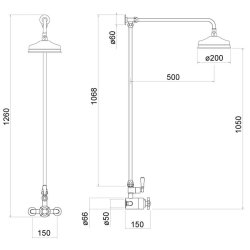 Trisen Aspire Chrome Traditional Exposed Thermostatic Shower Set