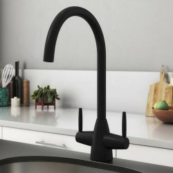 Trisen Roune Black Two Handle Kitchen Mixer