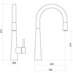 Trisen Jema Chrome Pull Out Single Lever Kitchen Mixer