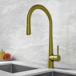 Trisen Jema Brushed Gold Pull Out Single Lever Kitchen Mixer