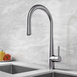 Trisen Jema Brushed Nickel Pull Out Single Lever Kitchen Mixer