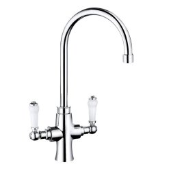 Trisen Rura Chrome Traditional Two Handle Kitchen Mixer