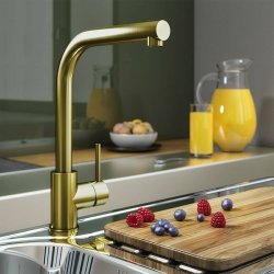 Trisen Adria Brushed Gold Single Lever Kitchen Mixer