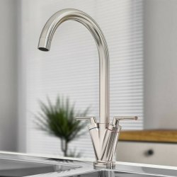 Trisen Starn Brushed Nickel Two Handle Kitchen Sink Mixer