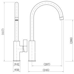 Trisen Fonta Chrome Single Lever Kitchen Mixer