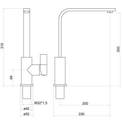 Trisen Flato Chrome Single Lever Kitchen Mixer