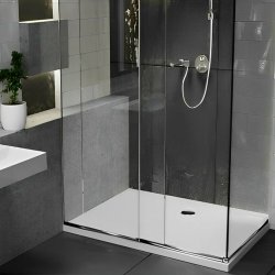 Essential Spring 1200 x 900mm White Rectangular Anti-Slip Shower Tray 