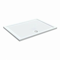 Essential Spring 800 x 700mm White Rectangular Anti-Slip Shower Tray 