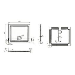 Essential Spring 800 x 700mm White Rectangular Anti-Slip Shower Tray 