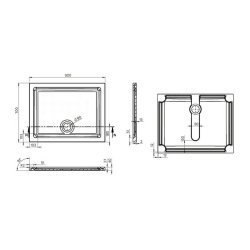 Essential Spring 900 x 700mm White Rectangular Anti-Slip Shower Tray 