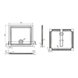 Essential Spring 900 x 800mm White Rectangular Anti-Slip Shower Tray