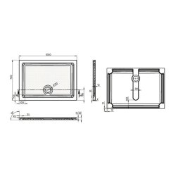 Essential Spring 1000 x 700mm White Rectangular Anti-Slip Shower Tray 