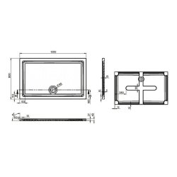 Essential Spring 1300 x 800mm White Rectangular Anti-Slip Shower Tray 