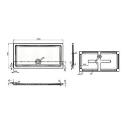 Essential Spring 1400 x 700mm White Rectangular Anti-Slip Shower Tray