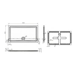 Essential Spring 1400 x 800mm White Rectangular Anti-Slip Shower Tray 