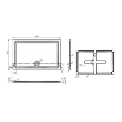 Essential Spring 1400 x 900mm White Rectangular Anti-Slip Shower Tray 