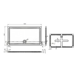 Essential Spring 1600 x 900mm White Rectangular Anti-Slip Shower Tray 