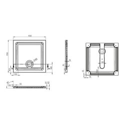 Essential Spring 700mm White Square Anti-Slip Shower Tray 