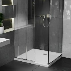 Essential Spring 760mm White Square Anti-Slip Shower Tray 