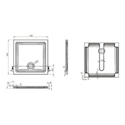 Essential Spring 760mm White Square Anti-Slip Shower Tray 