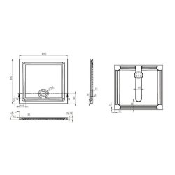 Essential Spring 800mm White Square Anti-Slip Shower Tray 