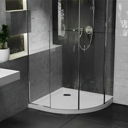 Essential Spring 900mm White Quadrant Anti-Slip Shower Tray 