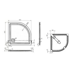 Essential Spring 900mm White Quadrant Anti-Slip Shower Tray 