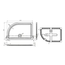 Essential Spring 1200 x 800mm White LH Offset Quadrant Anti-Slip Shower Tray 