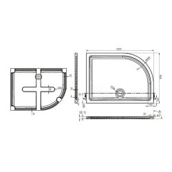 Essential Spring 1200 x 000mm White RH Offset Quadrant Anti-Slip Shower Tray 