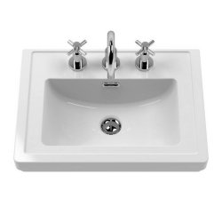 Nuie 500mm Classic 3TH Fireclay Furniture Basin