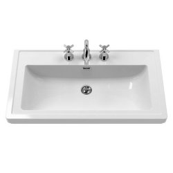 Nuie 800mm Classic 3TH Fireclay Furniture Basin