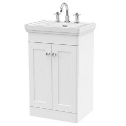 Nuie Classique White 500mm Floor Standing 2 Door Vanity Unit (CLC123A)