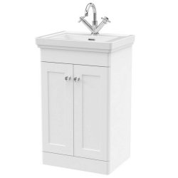 Nuie Classique White 500mm Floor Standing 2 Door Vanity Unit