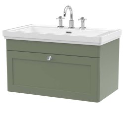 Nuie Classique Green 800mm Wall Hung 1 Drawer Vanity Unit (CLC896A)