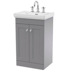 Nuie Classique Grey 500mm Floor Standing 2 Door Vanity Unit