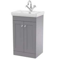 Nuie Classique Grey 500mm Floor Standing 2 Door Vanity Unit