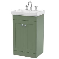 Nuie Classique Green 500mm Floor Standing 2 Door Vanity Unit