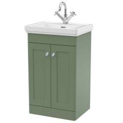 Nuie Classique Green 500mm Floor Standing 2 Door Vanity Unit