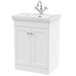 Nuie Classique White 600mm Floor Standing 2 Door Vanity Unit