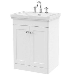 Nuie Classique White 600mm Floor Standing 2 Door Vanity Unit