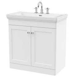 Nuie Classique White 800mm Floor Standing 2 Door Vanity Unit