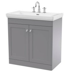 Nuie Classique Grey 800mm Floor Standing 2 Door Vanity Unit