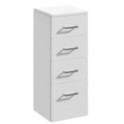 Nuie Mayford 300mm White Slim 4 Drawer Unit