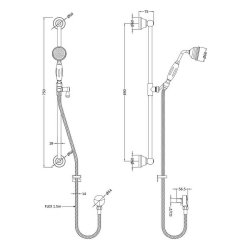 Nuie Traditional Chrome Shower Slider Rail Kit