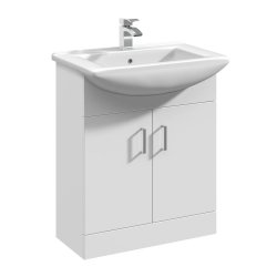 Nuie Mayford White 650mm Floor Standing 2 Door Vanity Unit